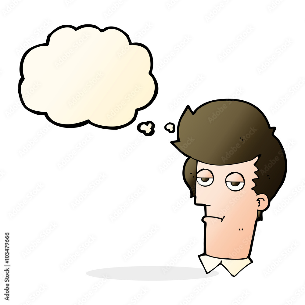 cartoon bored man with thought bubble cartoon bored man with thought bubble