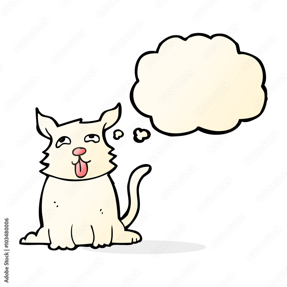 cartoon happy dog with thought bubble cartoon happy dog with thought bubble