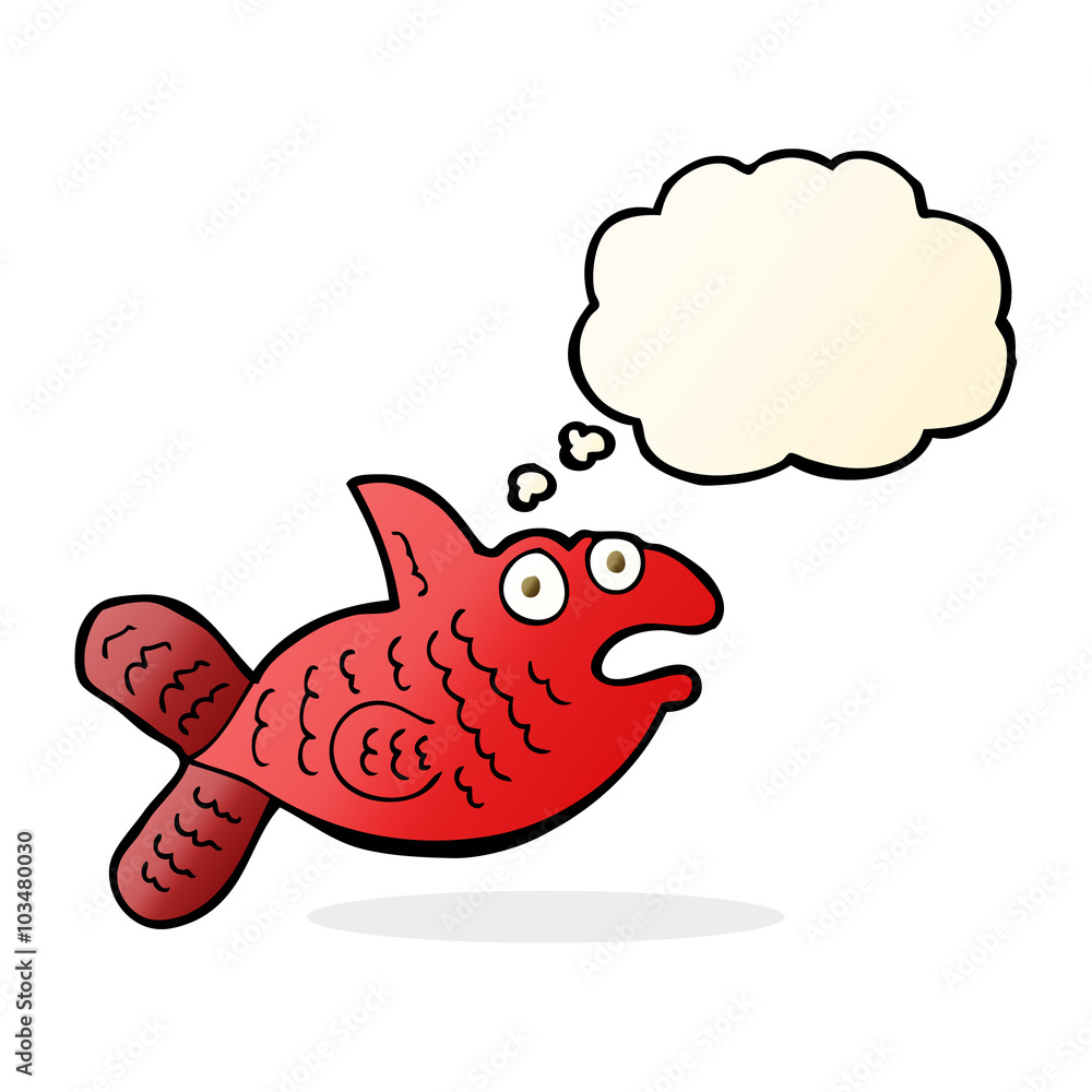 cartoon fish with thought bubble cartoon fish with thought bubble