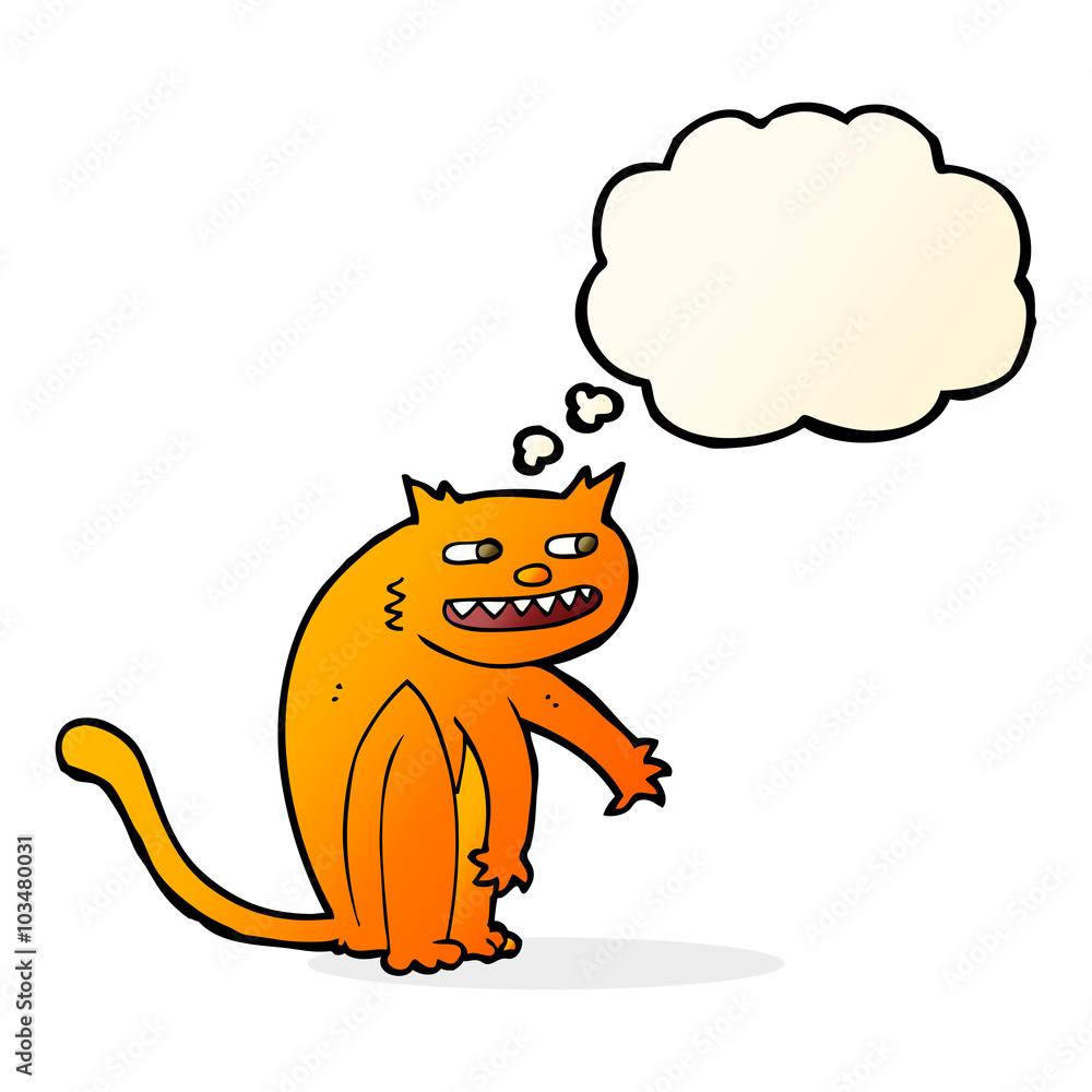 cartoon happy cat with thought bubble cartoon happy cat with thought bubble