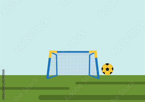 Soccer Goal with ball ,Vector illustrations
