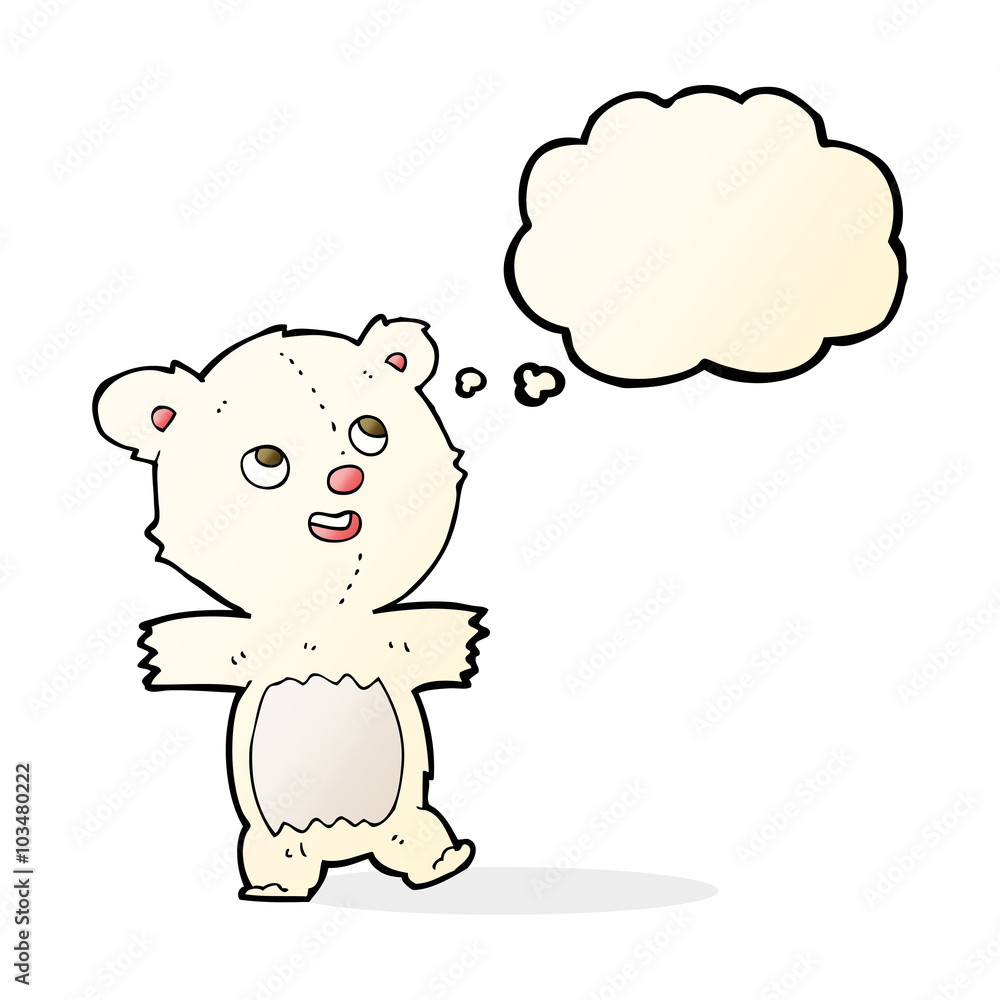 cartoon polar bear with thought bubble cartoon polar bear with thought bubble