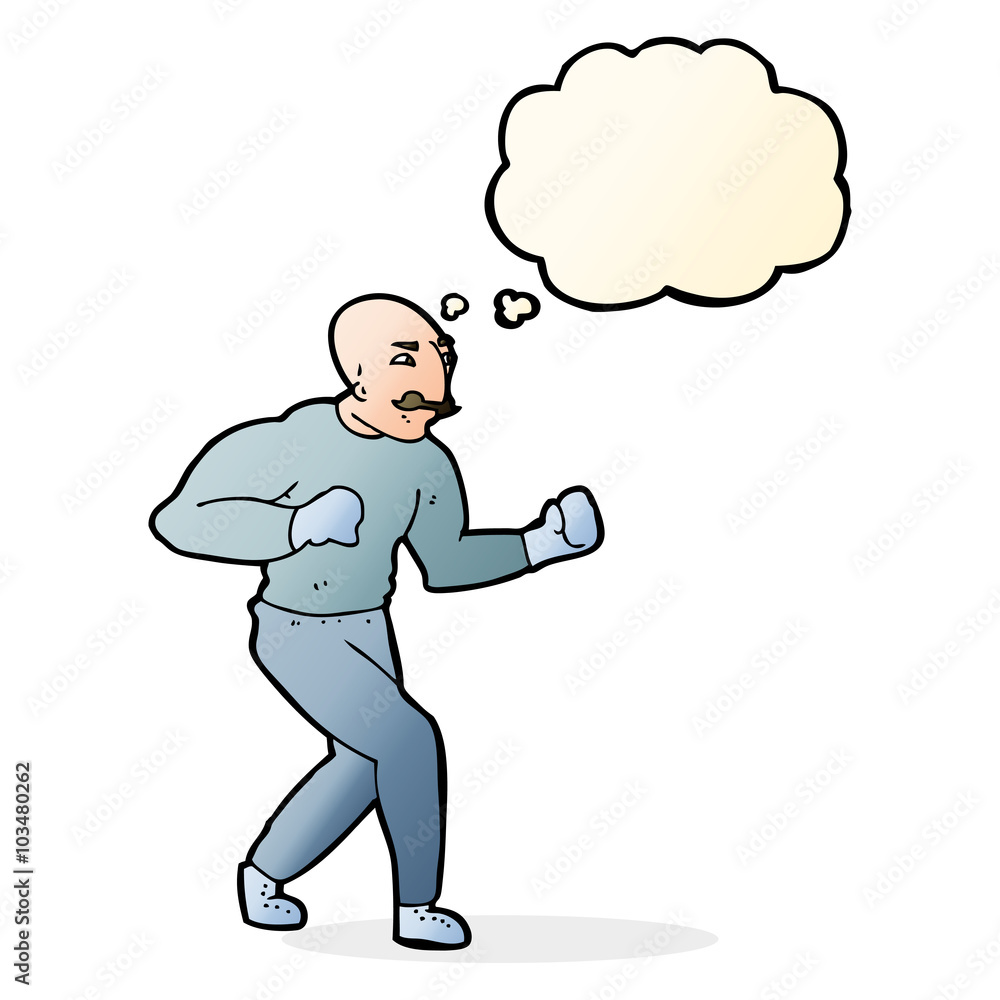 cartoon victorian boxer with thought bubble cartoon victorian boxer with thought bubble
