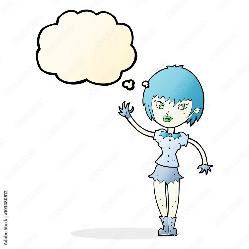 cartoon vampire girl with thought bubble cartoon vampire girl with thought bubble