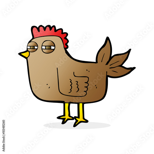 cartoon sly hen