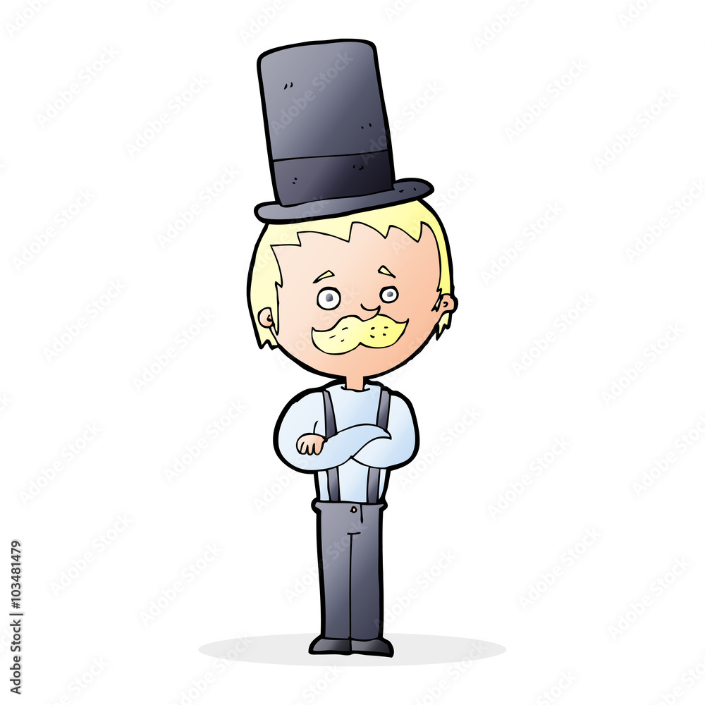 cartoon man in top hat