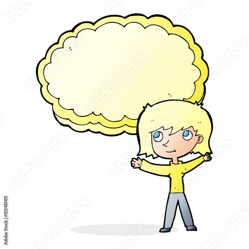 Wallpaper Mural cartoon woman with text cloud space Torontodigital.ca