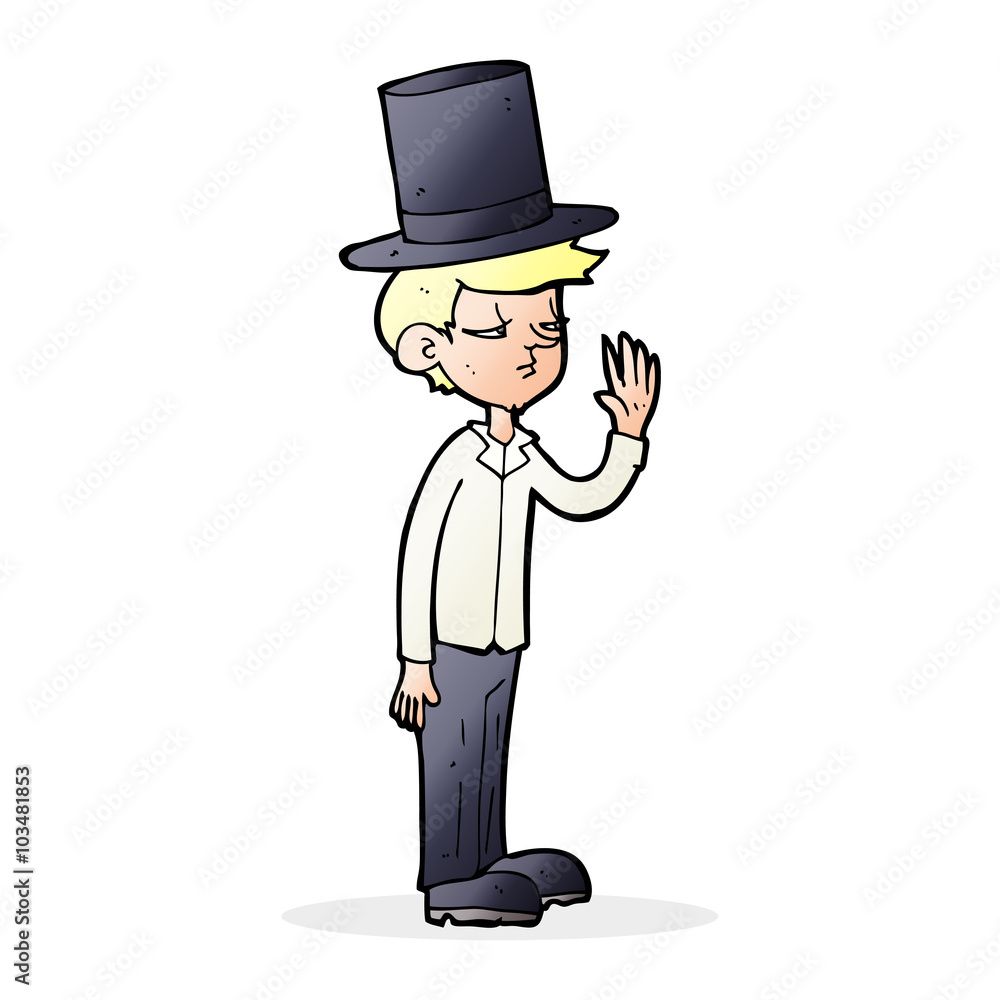 cartoon man wearing top hat