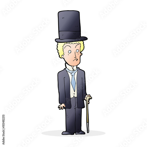 cartoon man wearing top hat