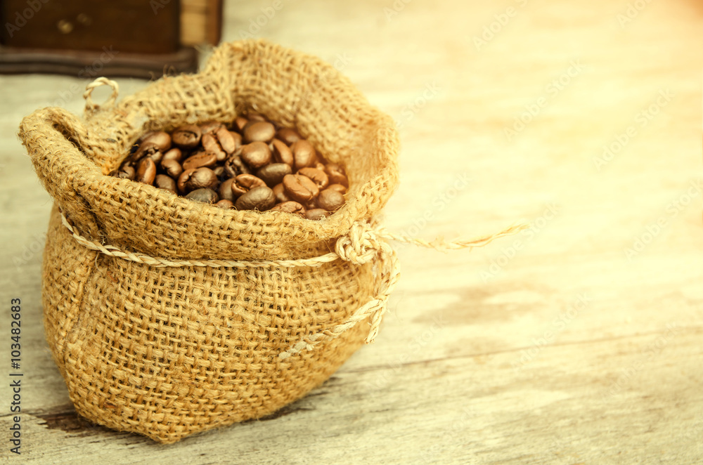 coffee bean in sack