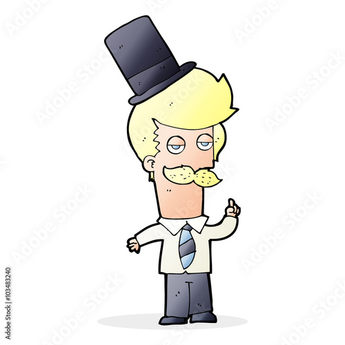 cartoon man wearing top hat