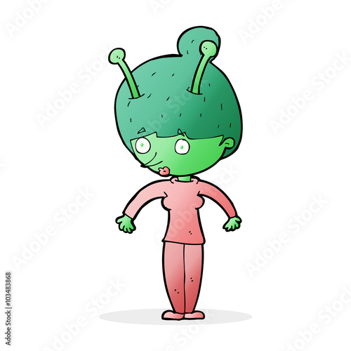cartoon alien woman