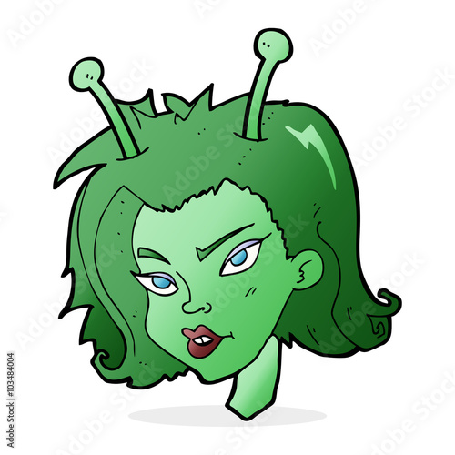 cartoon alien woman
