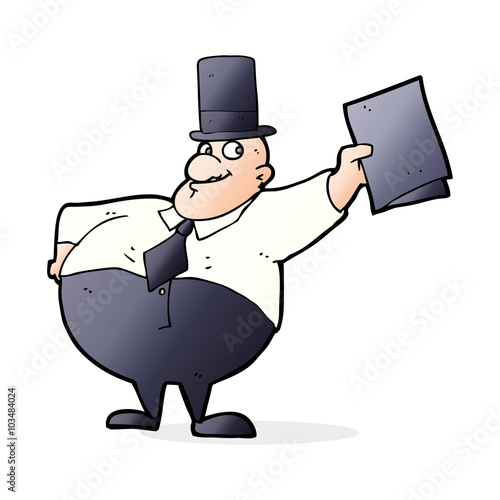 cartoon man wearing top hat