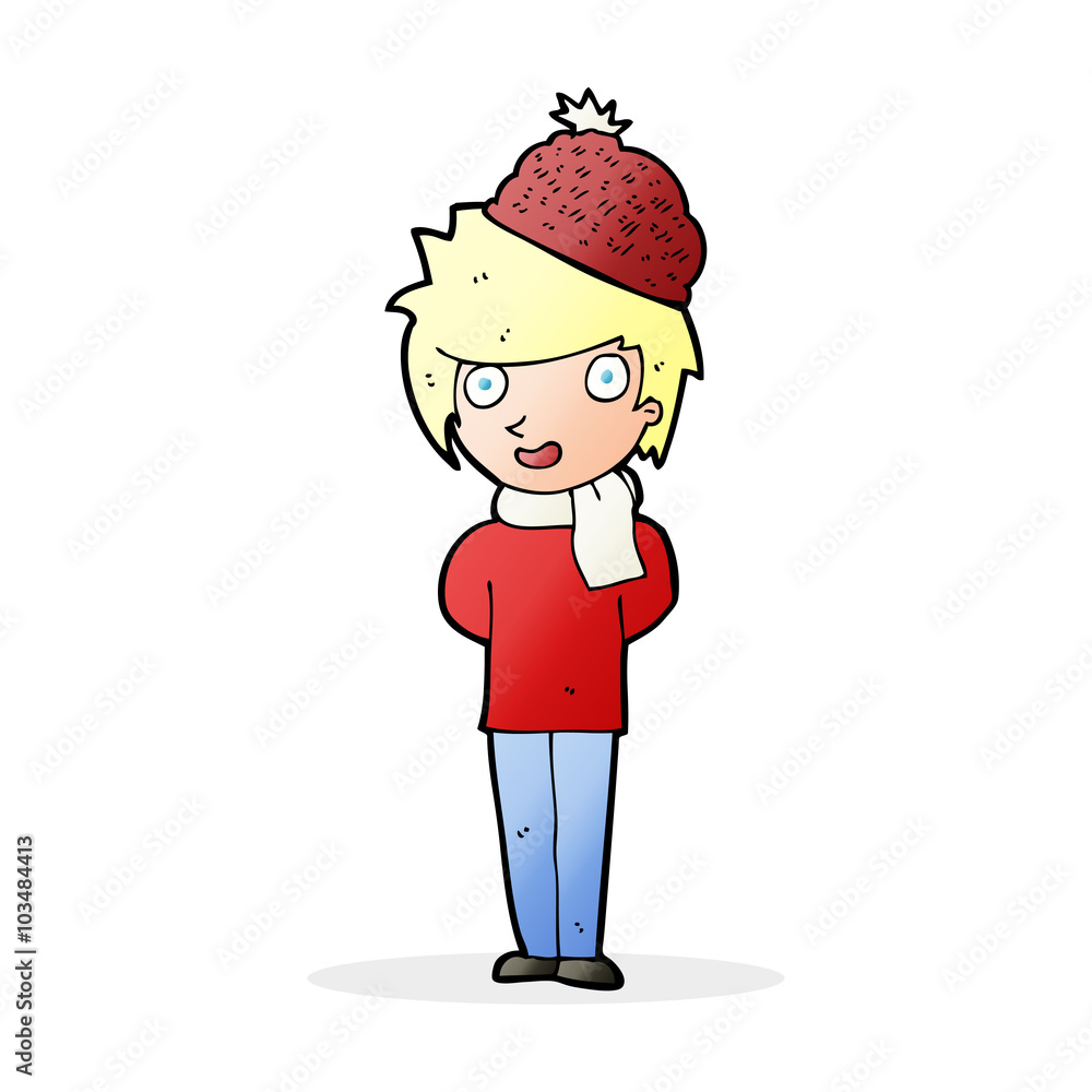 cartoon winter man cartoon winter man