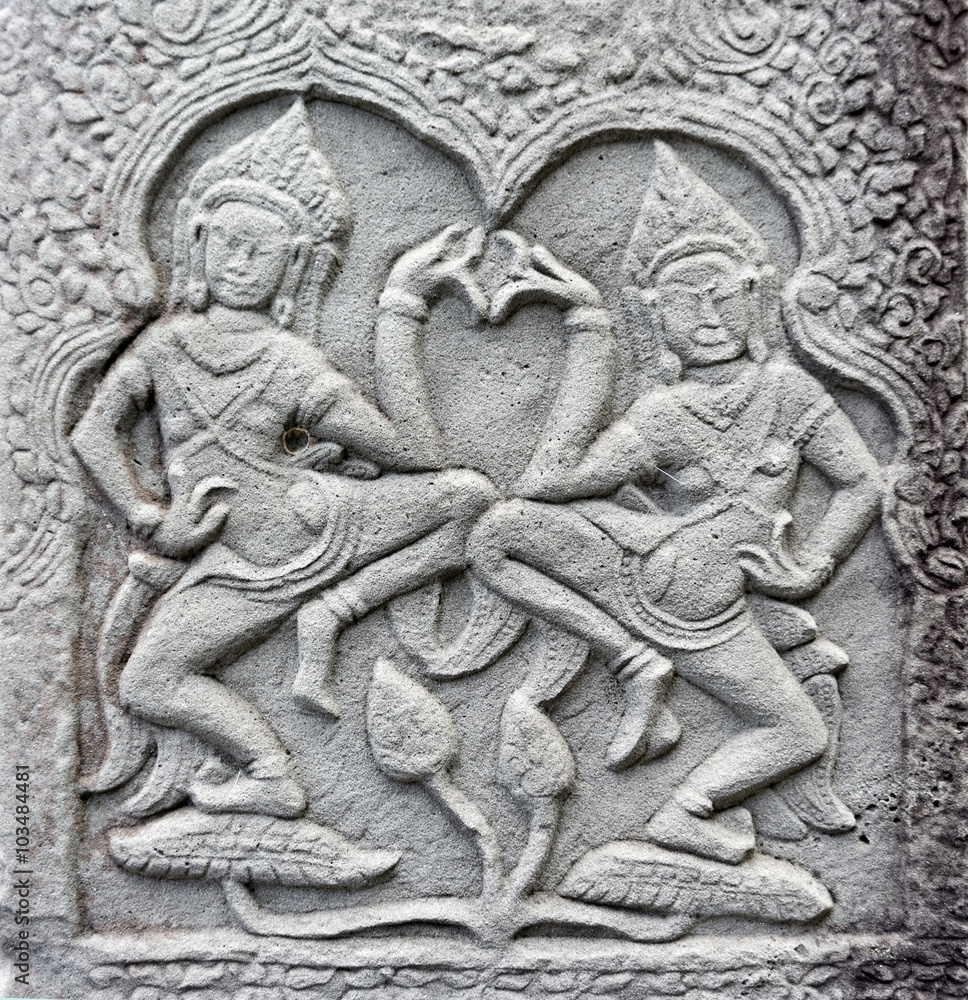 Bas-relief of an ancient temple