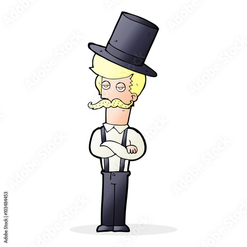 cartoon man wearing top hat