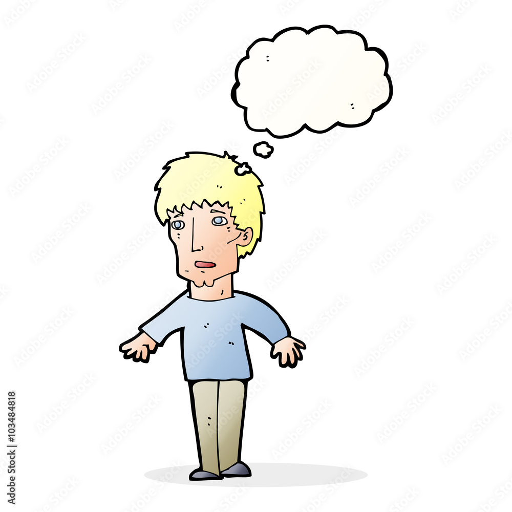 cartoon surprised man with thought bubble cartoon surprised man with thought bubble