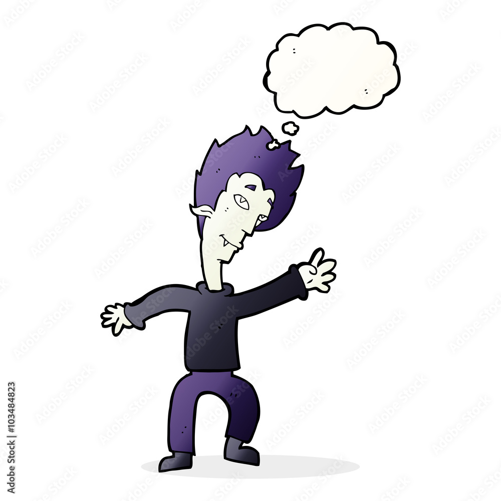 cartoon halloween vampire with thought bubble cartoon halloween vampire with thought bubble