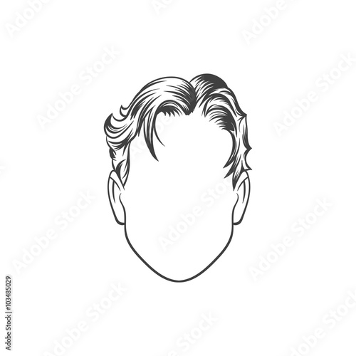 Man haircut. Hand drawn vector illustration. Man's Hairstyle