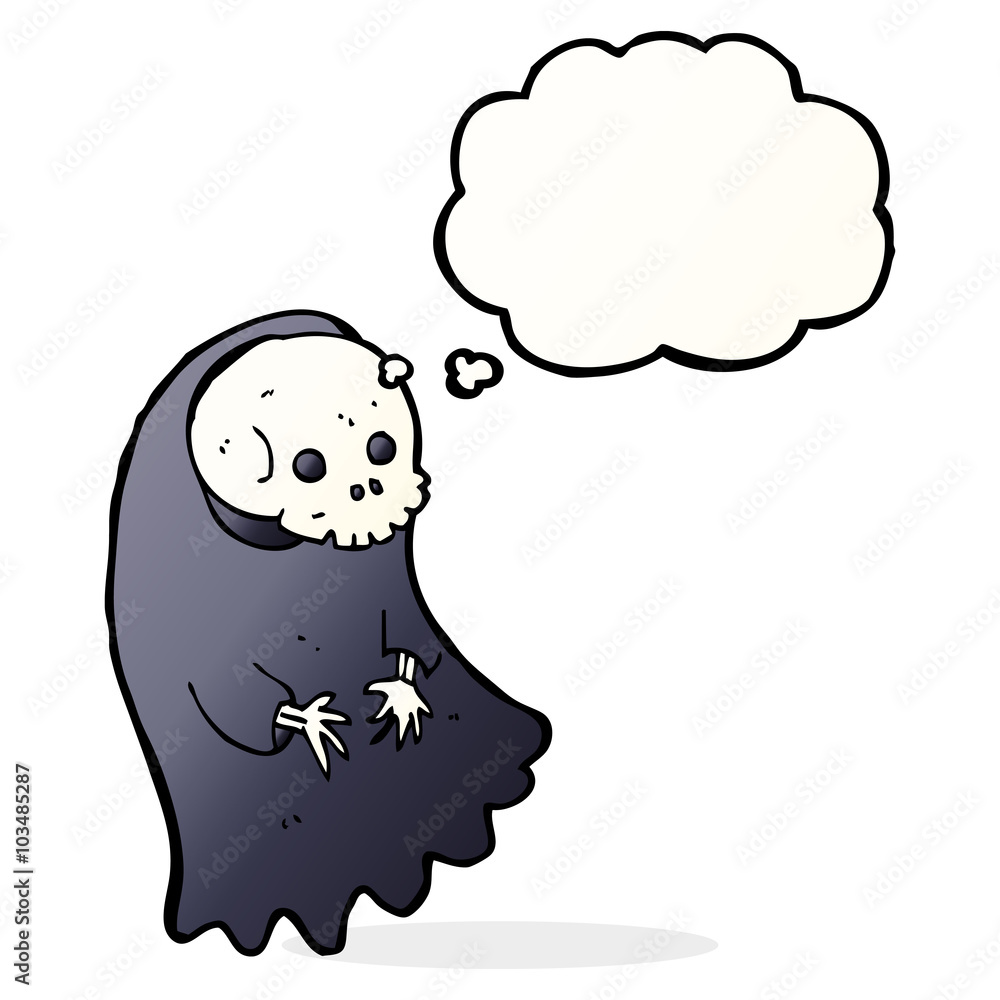cartoon spooky ghoul with thought bubble cartoon spooky ghoul with thought bubble