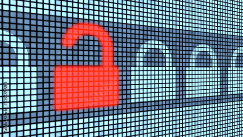 Broken lock security concept
