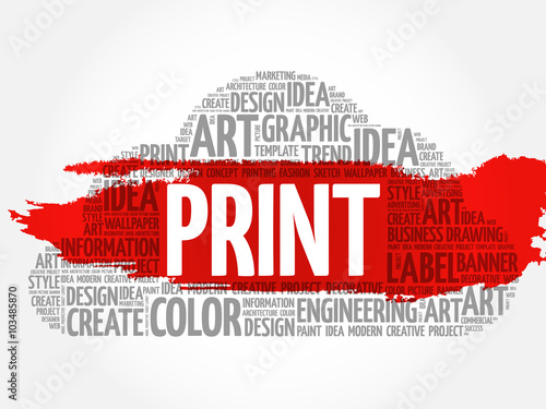PRINT word cloud, creative business concept background