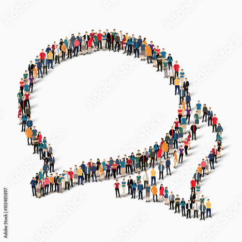 group  people shape  chat bubbles