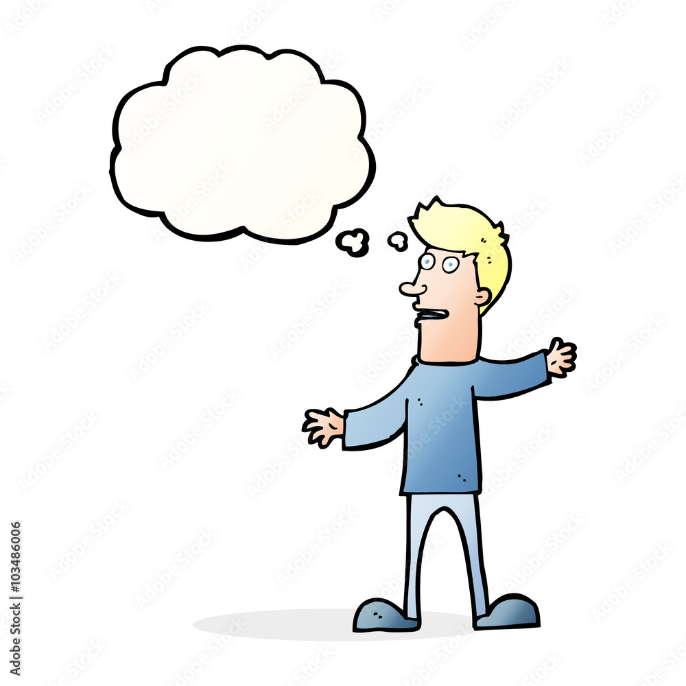 cartoon surprised man with thought bubble cartoon surprised man with thought bubble