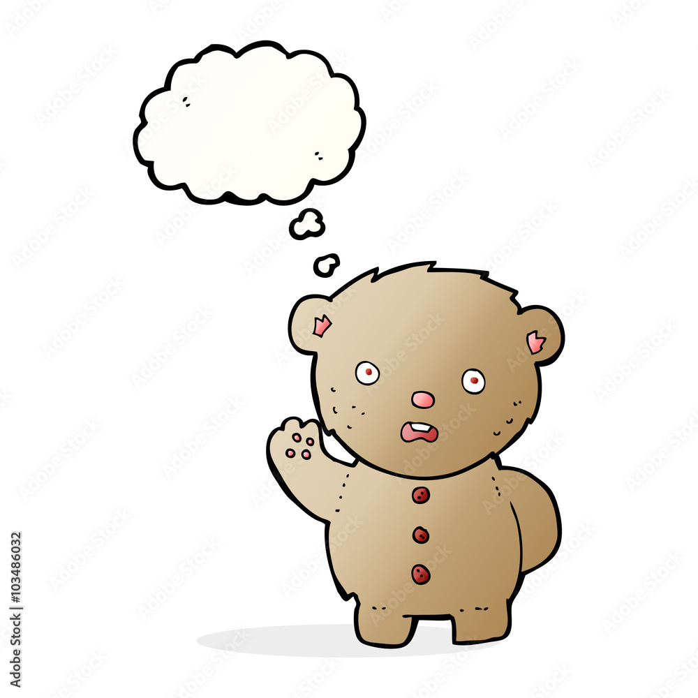 cartoon unhappy teddy bear with thought bubble cartoon unhappy teddy bear with thought bubble