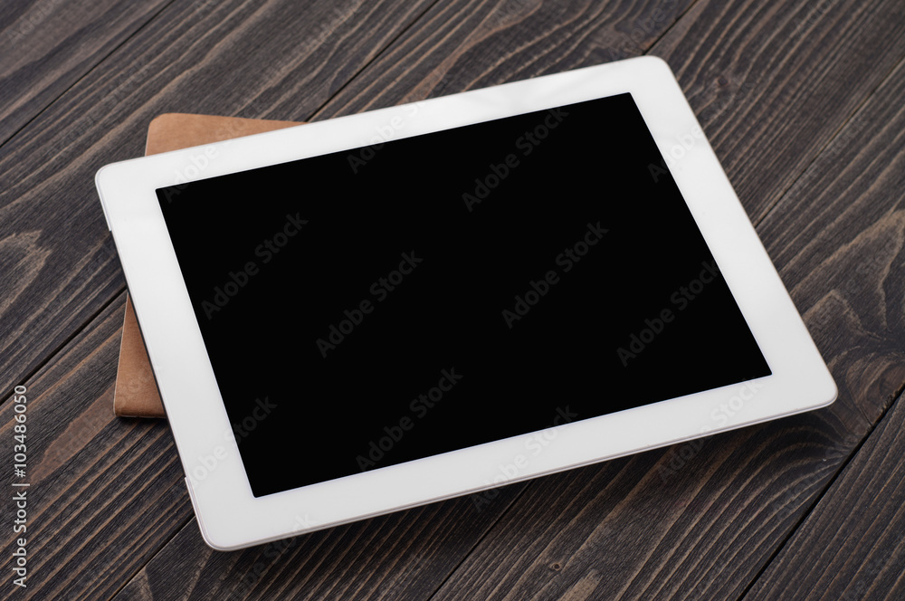 white tablet computer with a blank screen white tablet computer with a blank screen