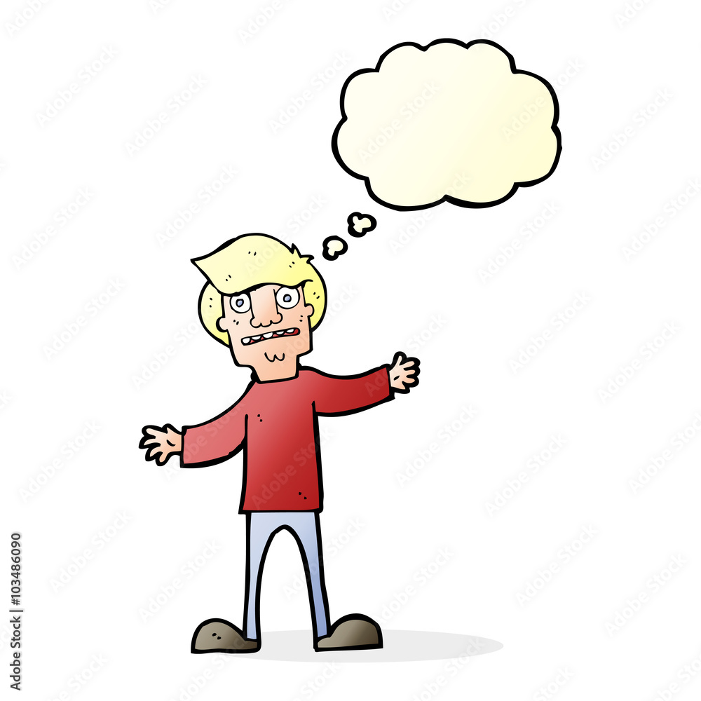 cartoon surprised man with thought bubble cartoon surprised man with thought bubble