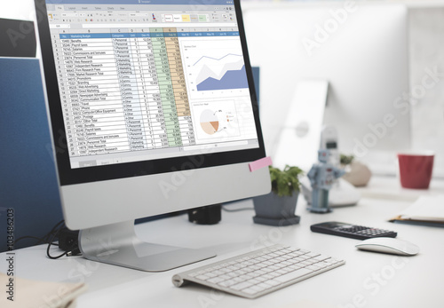 Spreadsheet Marketing Budget Report File Concept photo
