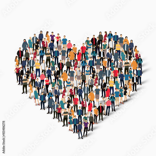 group  people  form  heart  love