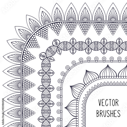 Fototapeta Naklejka Na Ścianę i Meble -  Ethnic brush collection