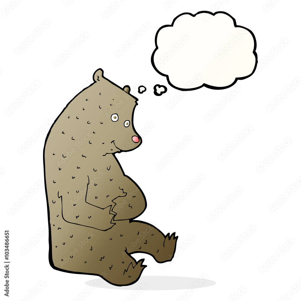cartoon happy bear with thought bubble cartoon happy bear with thought bubble