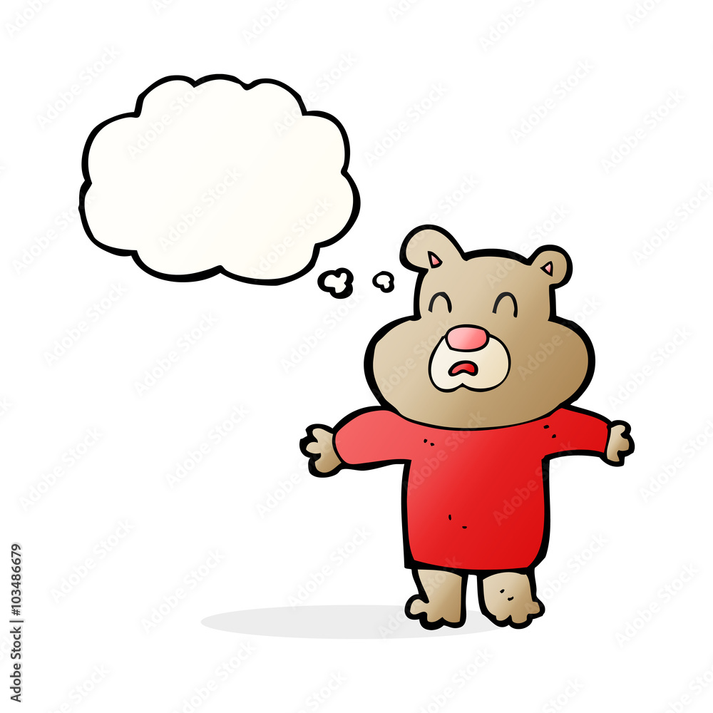 cartoon unhappy bear with thought bubble cartoon unhappy bear with thought bubble