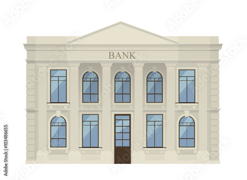 Bank building icon isolated