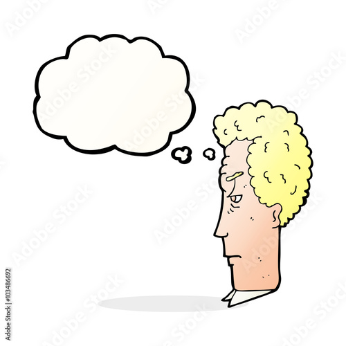 cartoon annoyed man with thought bubble