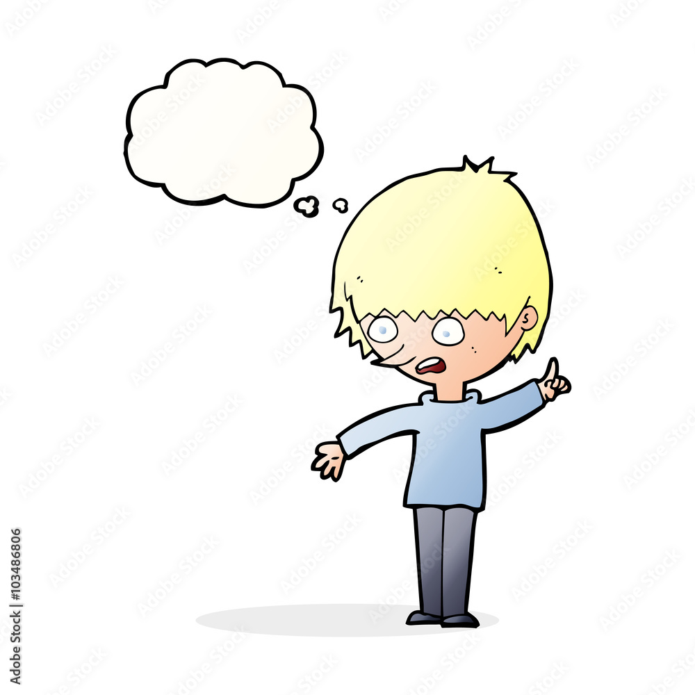 cartoon boy with question with thought bubble cartoon boy with question with thought bubble