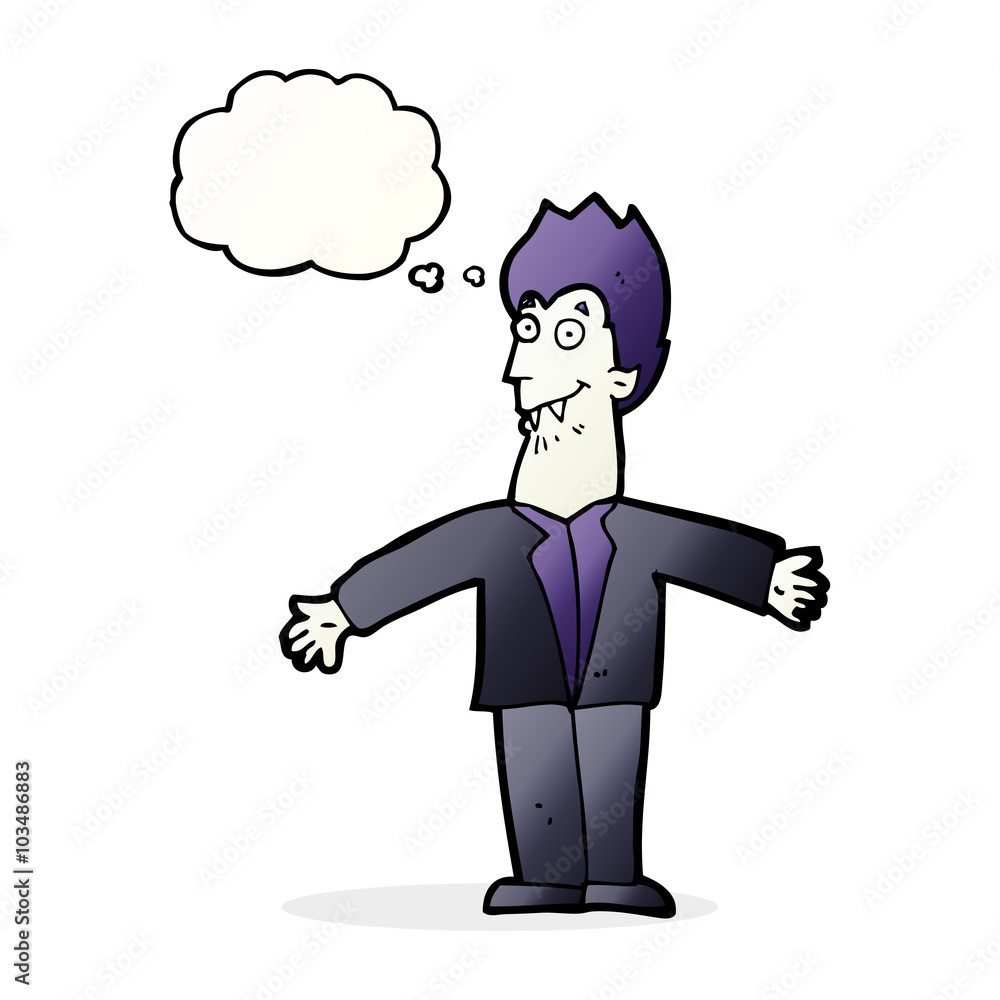 cartoon vampire man with thought bubble cartoon vampire man with thought bubble