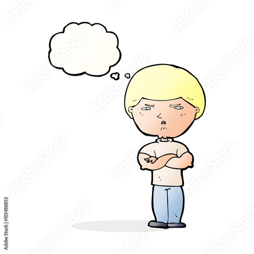 Wallpaper Mural cartoon grumpy man with thought bubble Torontodigital.ca