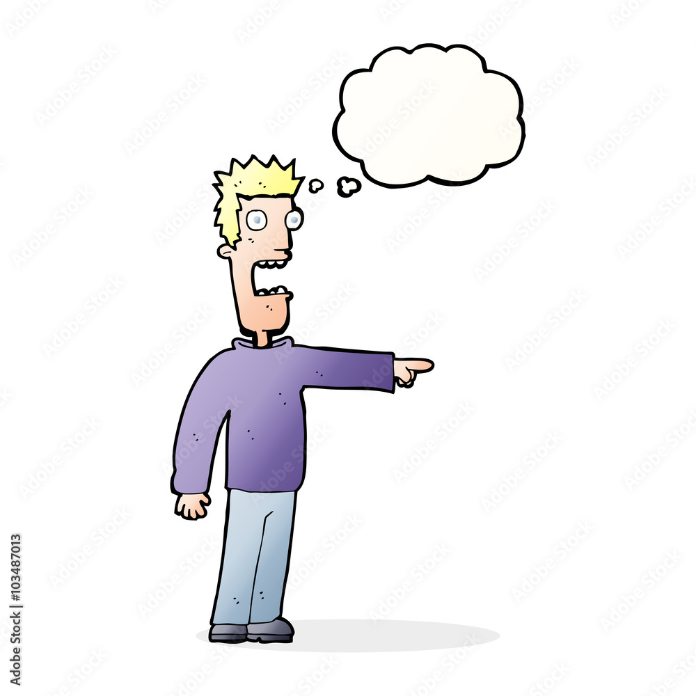 cartoon terrified man with thought bubble cartoon terrified man with thought bubble