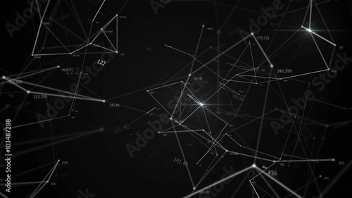 Abstract background made of array of points and digits. Can be used as digital dynamic wallpaper, technology background.
