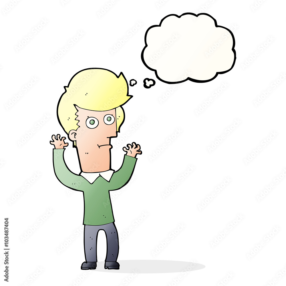 cartoon shocked man with thought bubble cartoon shocked man with thought bubble