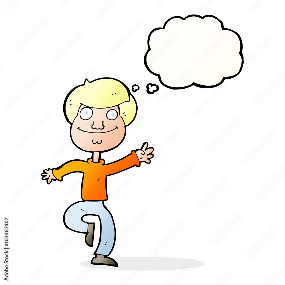 cartoon dancing man with thought bubble cartoon dancing man with thought bubble