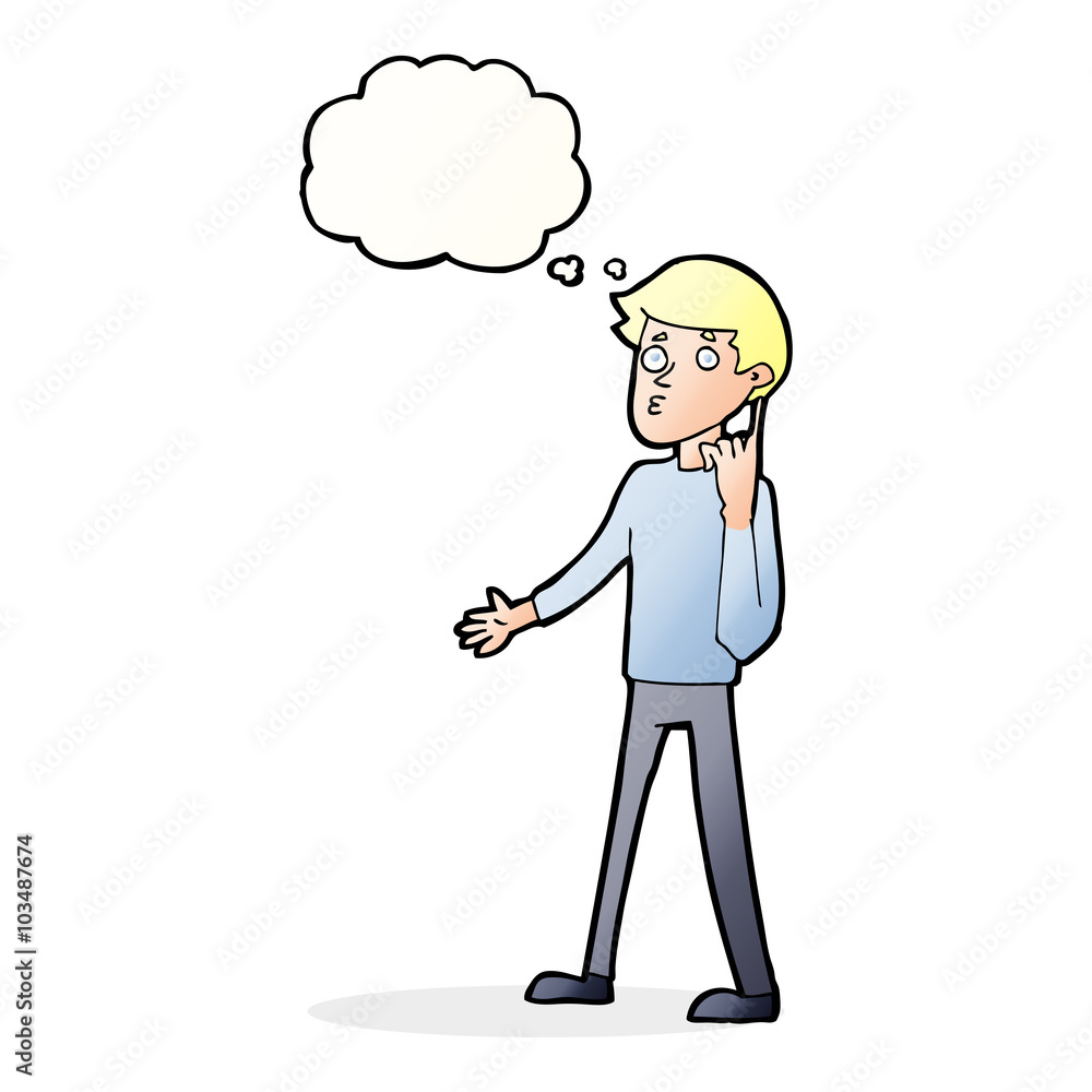cartoon man asking question with thought bubble cartoon man asking question with thought bubble