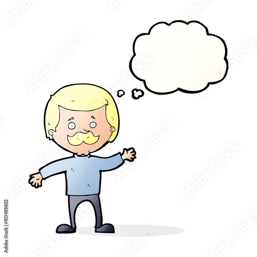 Wallpaper Mural cartoon dad waving with thought bubble Torontodigital.ca