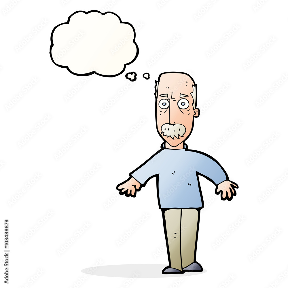 cartoon annoyed old man with thought bubble cartoon annoyed old man with thought bubble