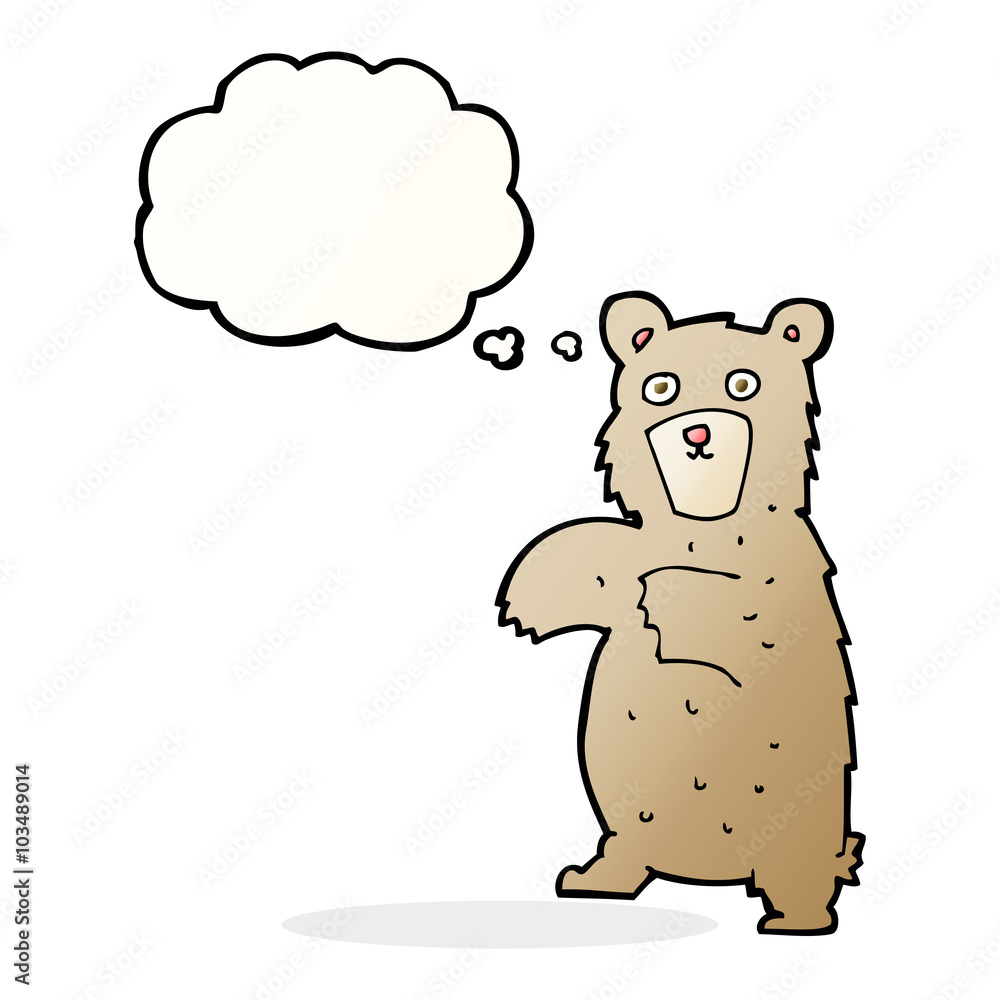 cartoon bear with thought bubble cartoon bear with thought bubble